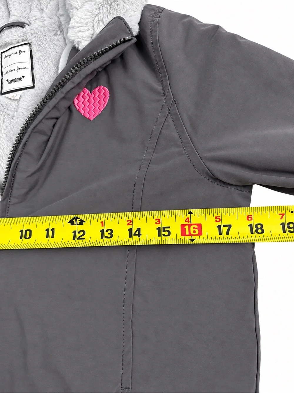 Gymboree Girls Winter Jacket XL 14 Gray Hooded Sherpa Lined NWT
